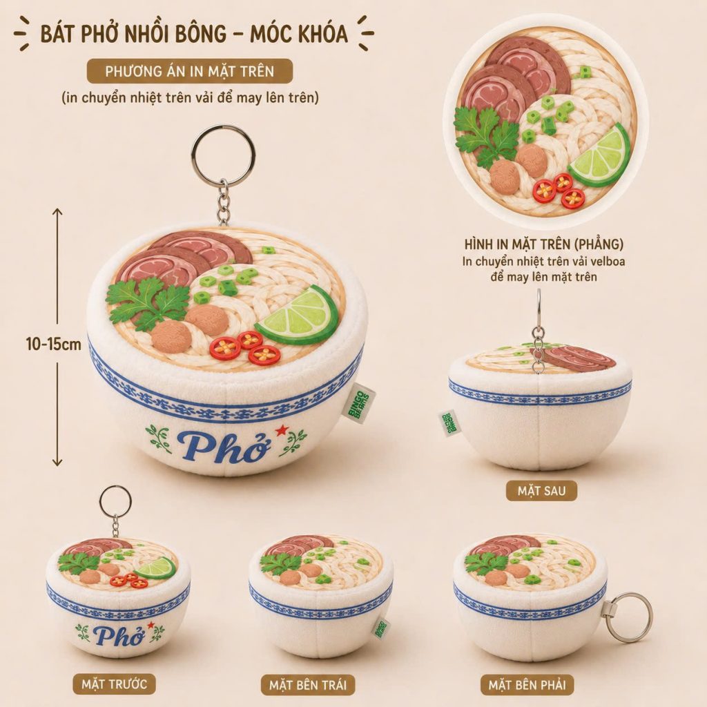 Gấu bông bát phở