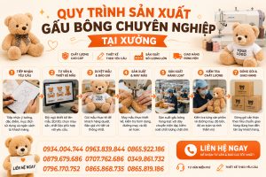Quy Trình Sản Xuất Gấu Bông Chuyên Nghiệp Tại Xưởng