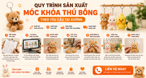 Quy Trình Sản Xuất Móc Khóa Thú Bông Theo Yêu Cầu Tại Xưởng